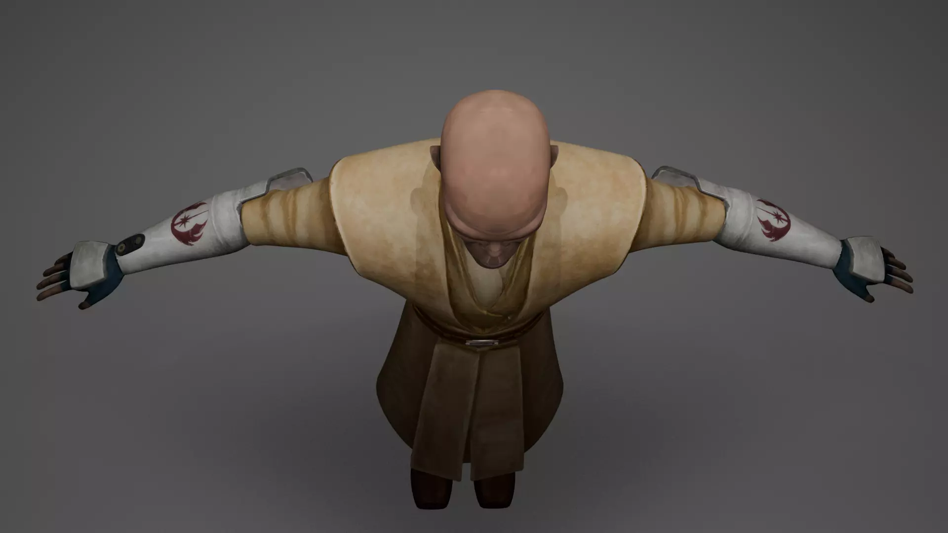 Mace Windu Clone Wars Style Low-poly 3D model_12