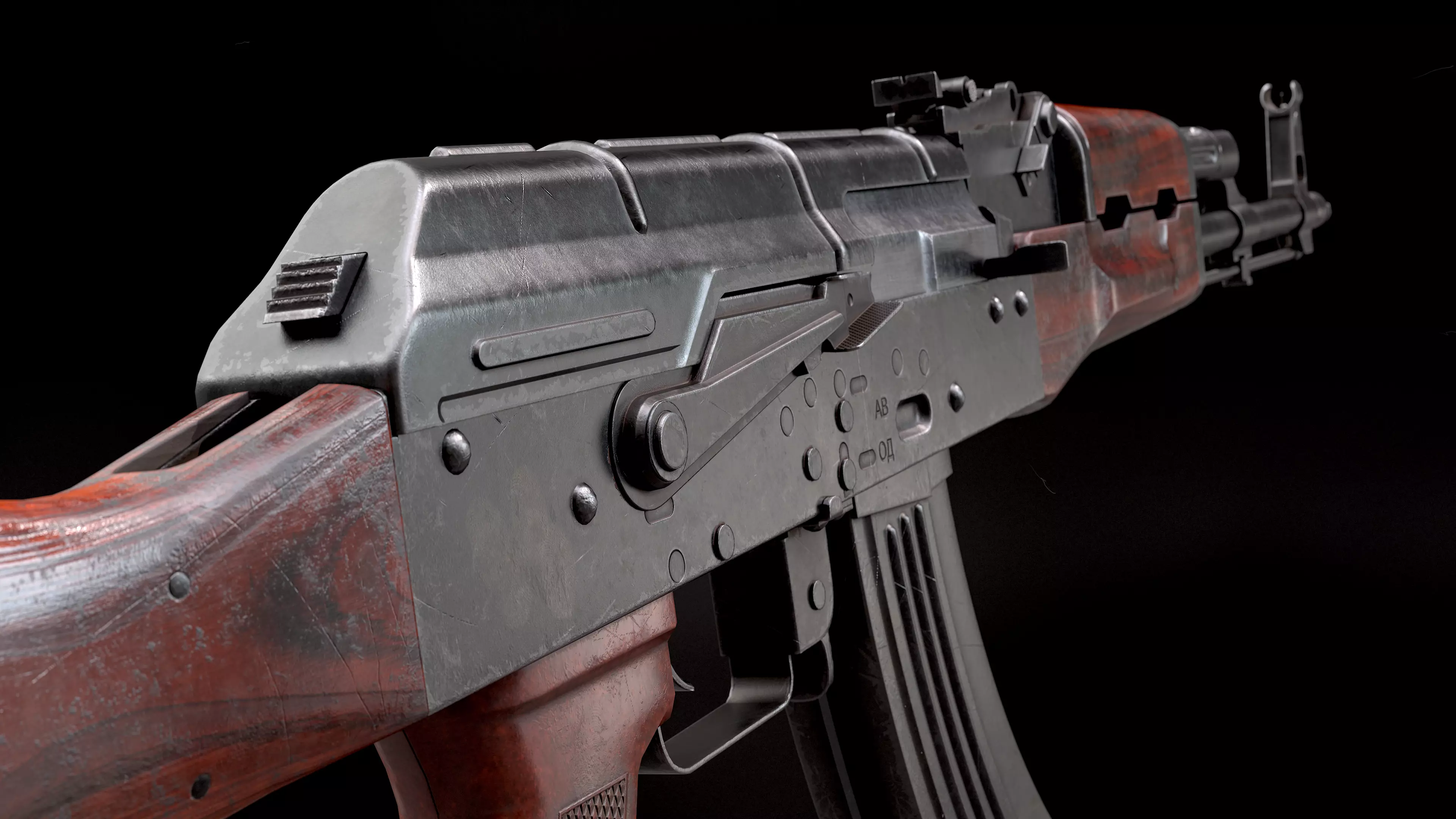 AKM - low poly model Low-poly 3D model_9