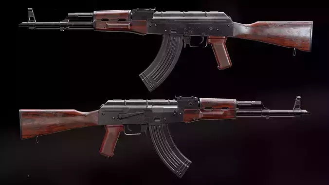 AKM - low poly model Low-poly 3D model AKM - low poly model Low-poly 3D model