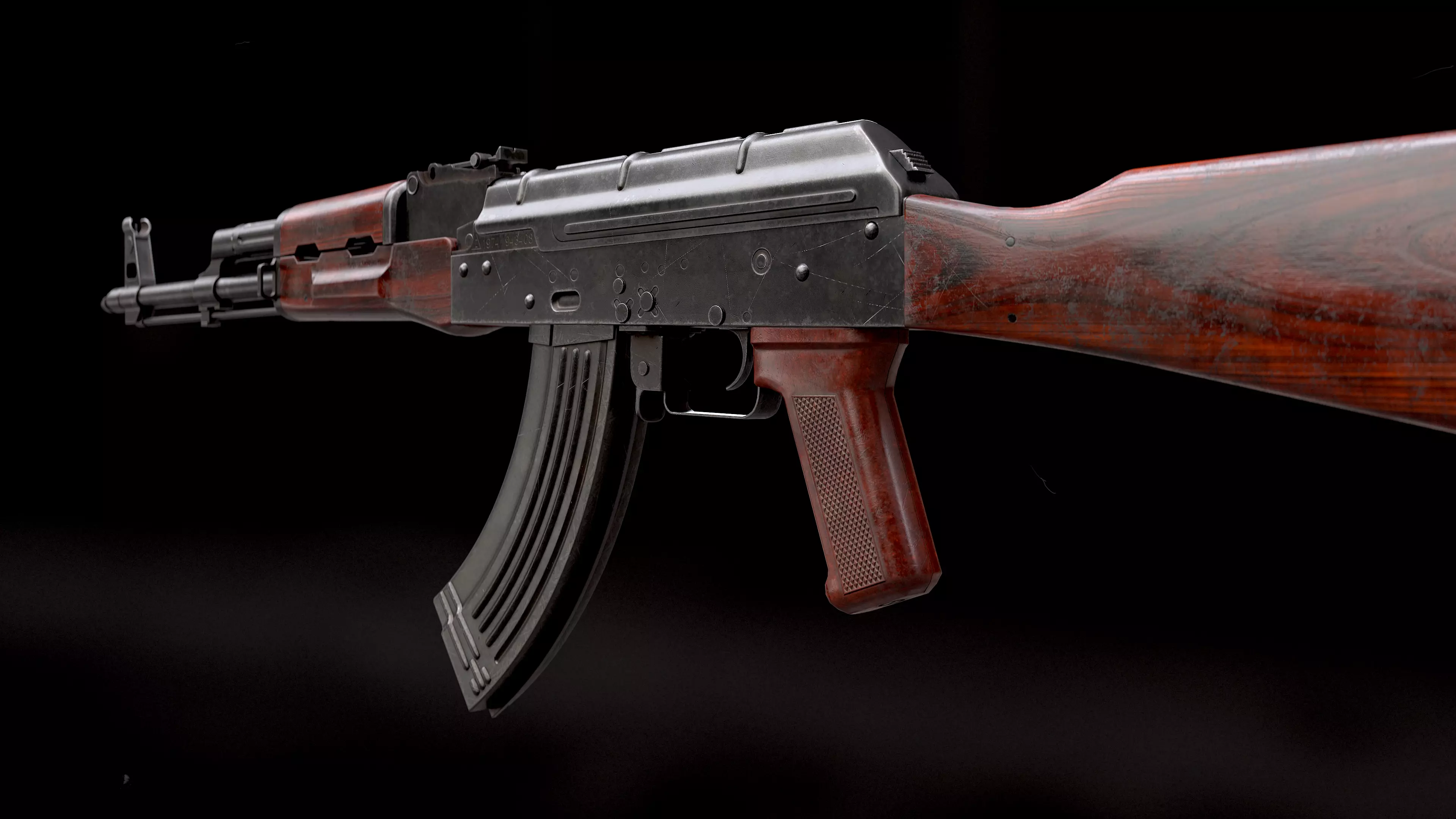 AKM - low poly model Low-poly 3D model_5