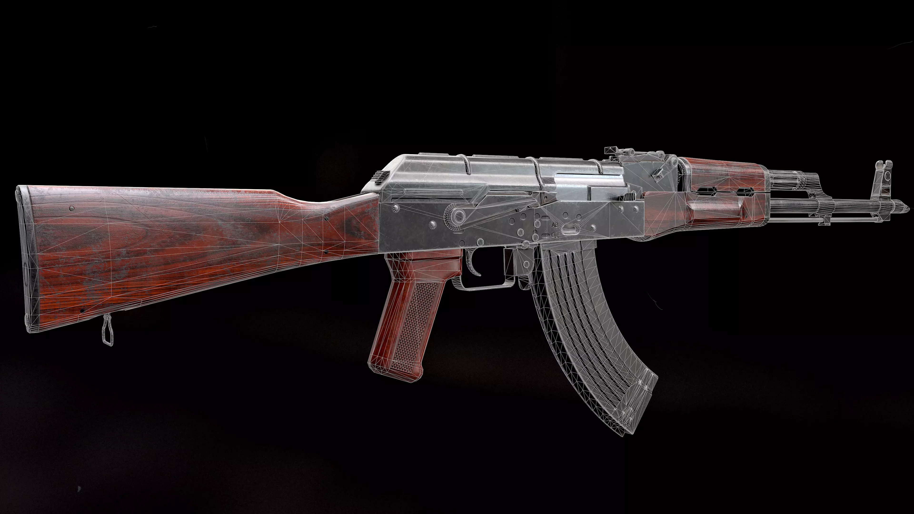 AKM - low poly model Low-poly 3D model_10