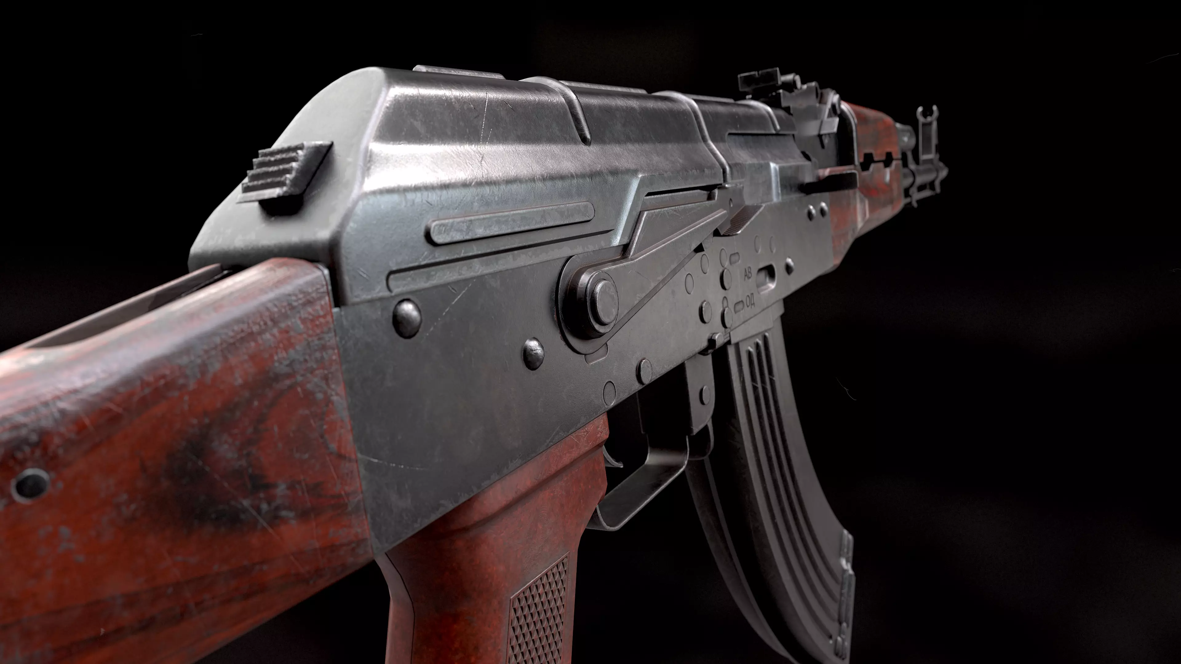 AKM - low poly model Low-poly 3D model_4