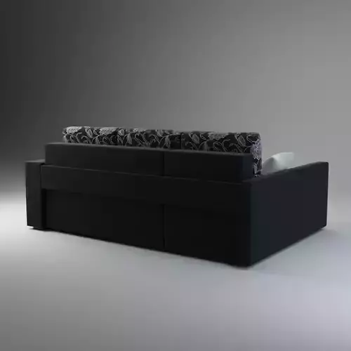 L Shape Corner Sectional Sofa Fabric Upholstered 3D model 3