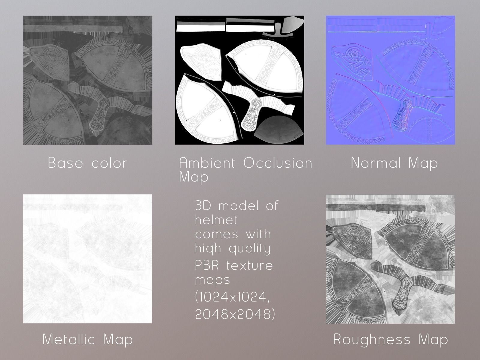 Viking helmet PBR Low-poly 3D model_10