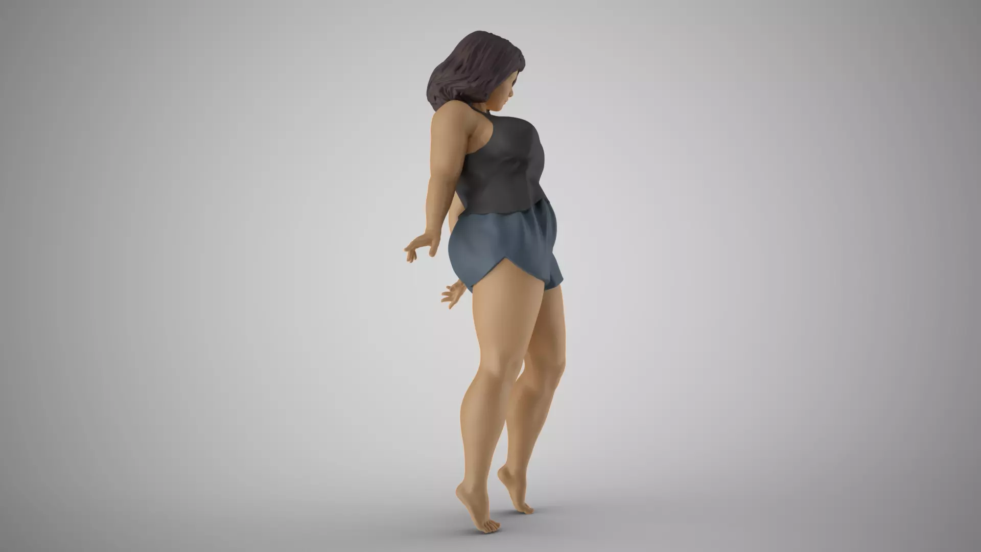 Woman Leaning in the Corner 3D print model_5