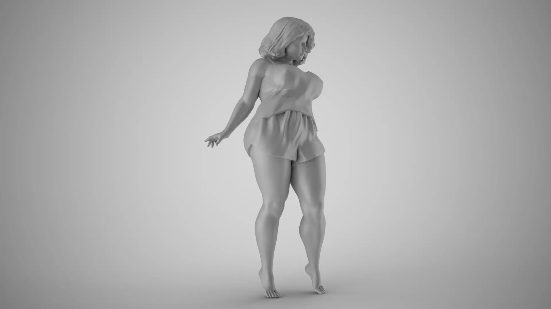 Woman Leaning in the Corner 3D print model_3