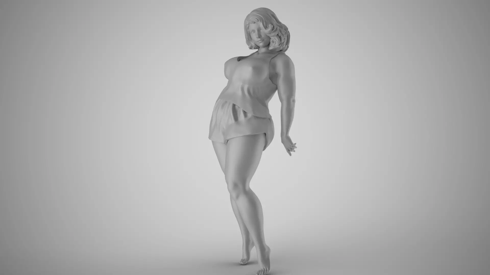Woman Leaning in the Corner 3D print model_1
