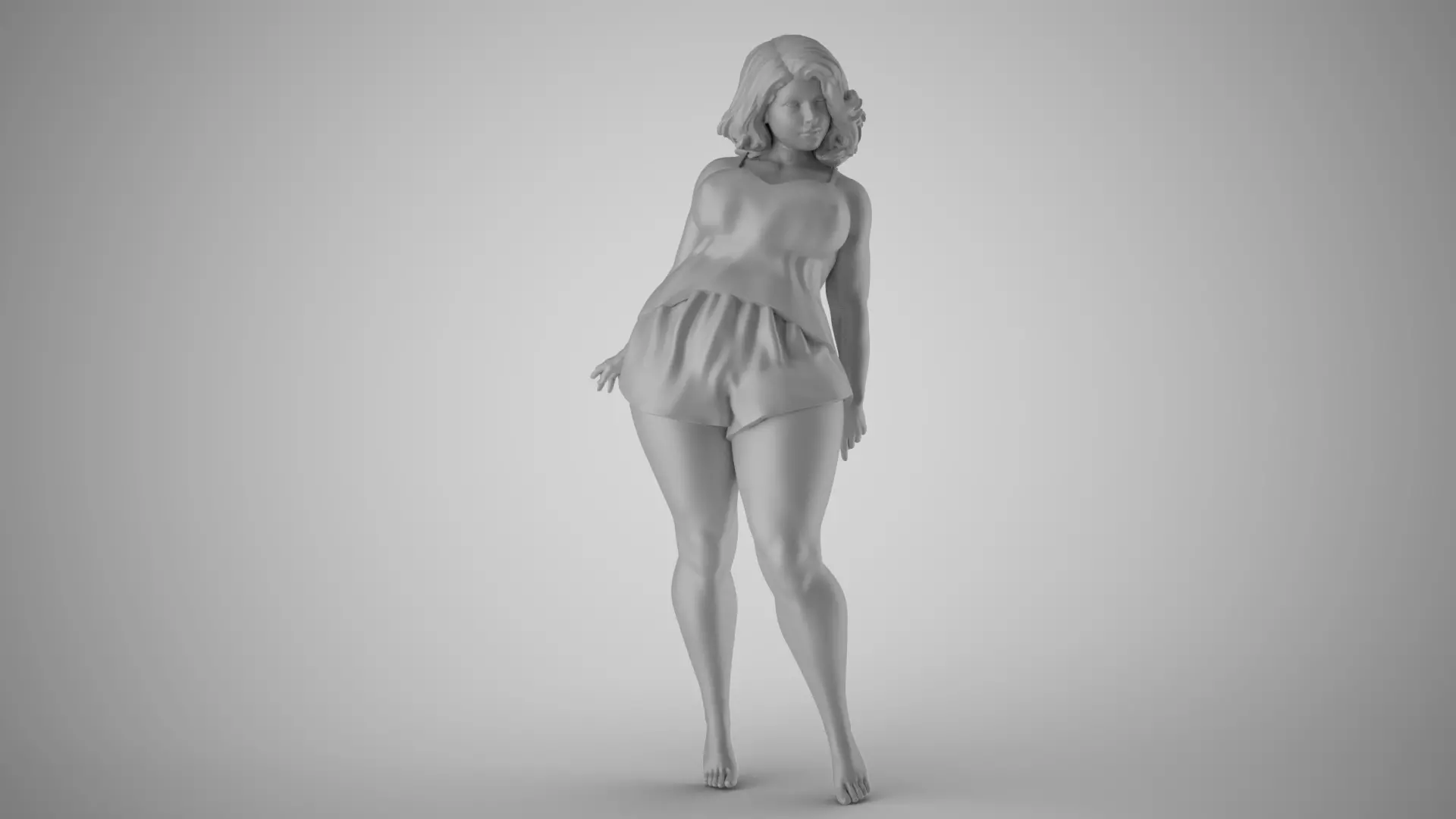 Woman Leaning in the Corner 3D print model_2