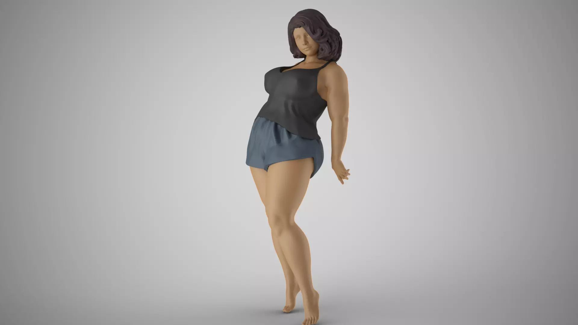 Woman Leaning in the Corner 3D print model_10