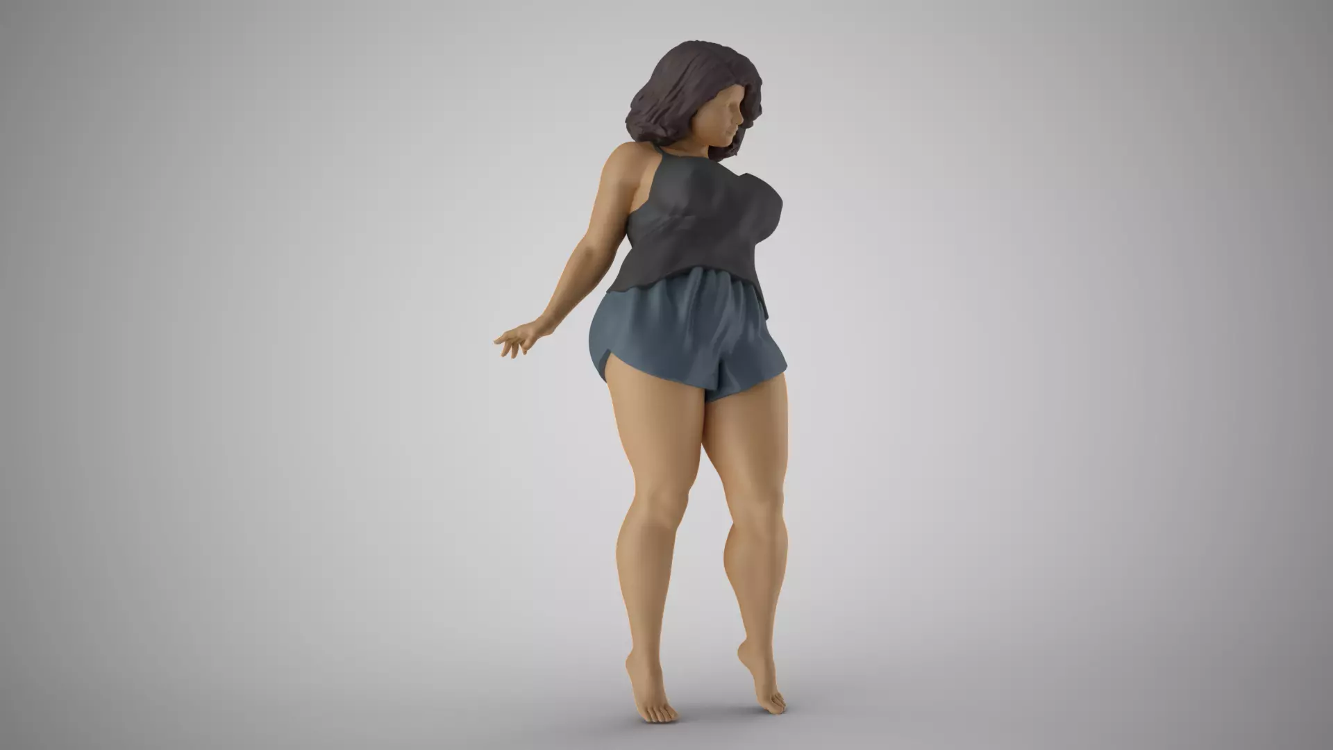 Woman Leaning in the Corner 3D print model_4