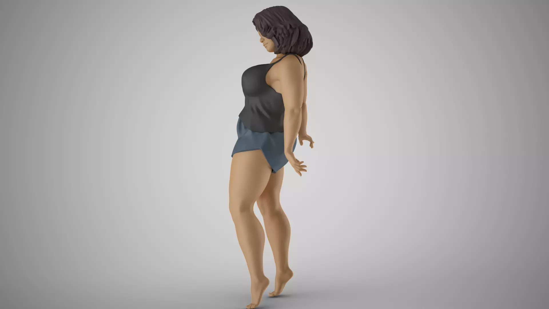 Woman Leaning in the Corner 3D print model_9