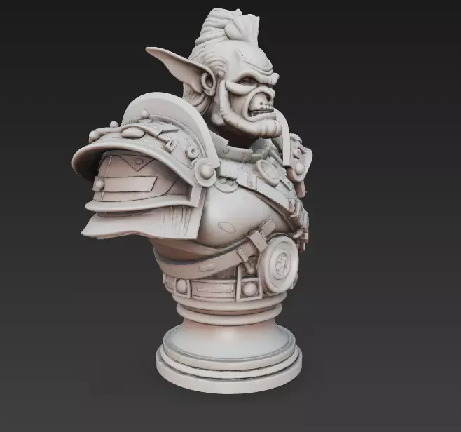 Orc Warrior Bust Collection - Stylized Armored CGI - Sculpture _6