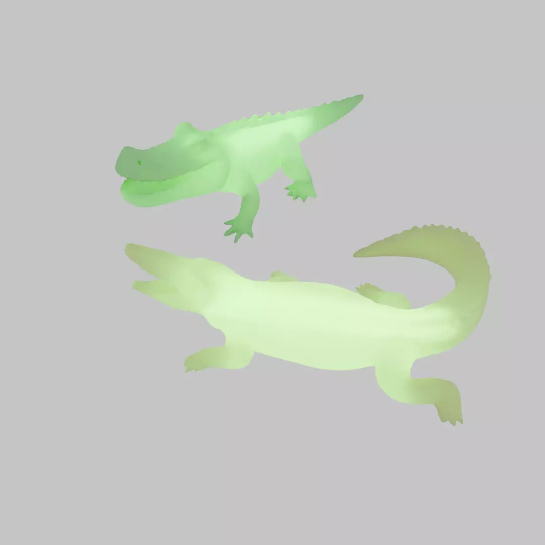 Crocodile indirect lighting 3D model_9