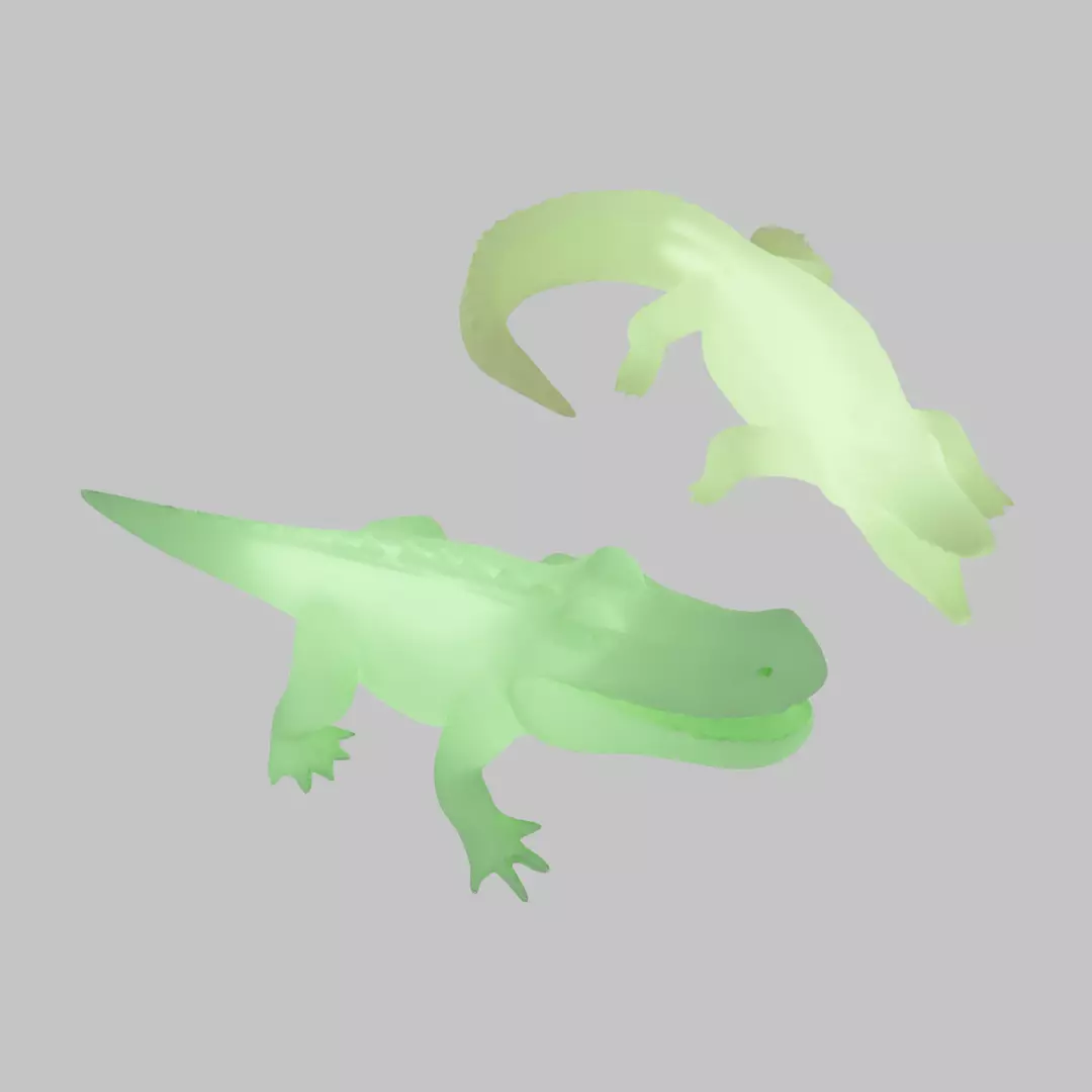 Crocodile indirect lighting 3D model_1