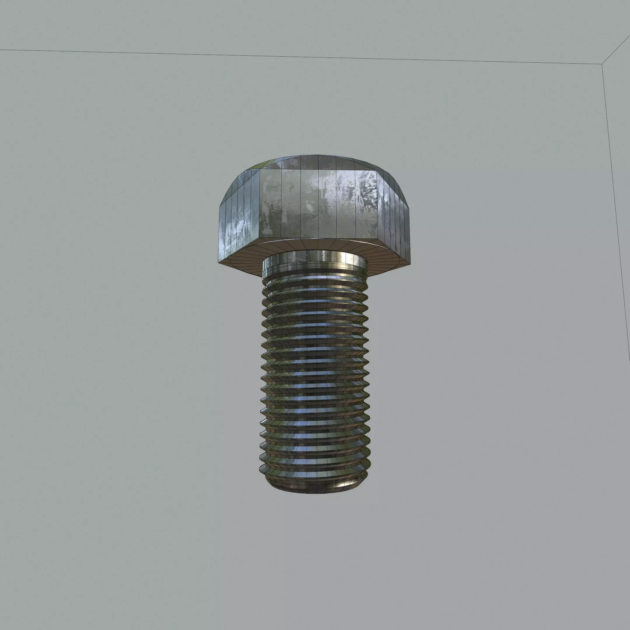 Steel stained Hex Bolt M5 High-Precision with 4K PBR Textures 3D model_6