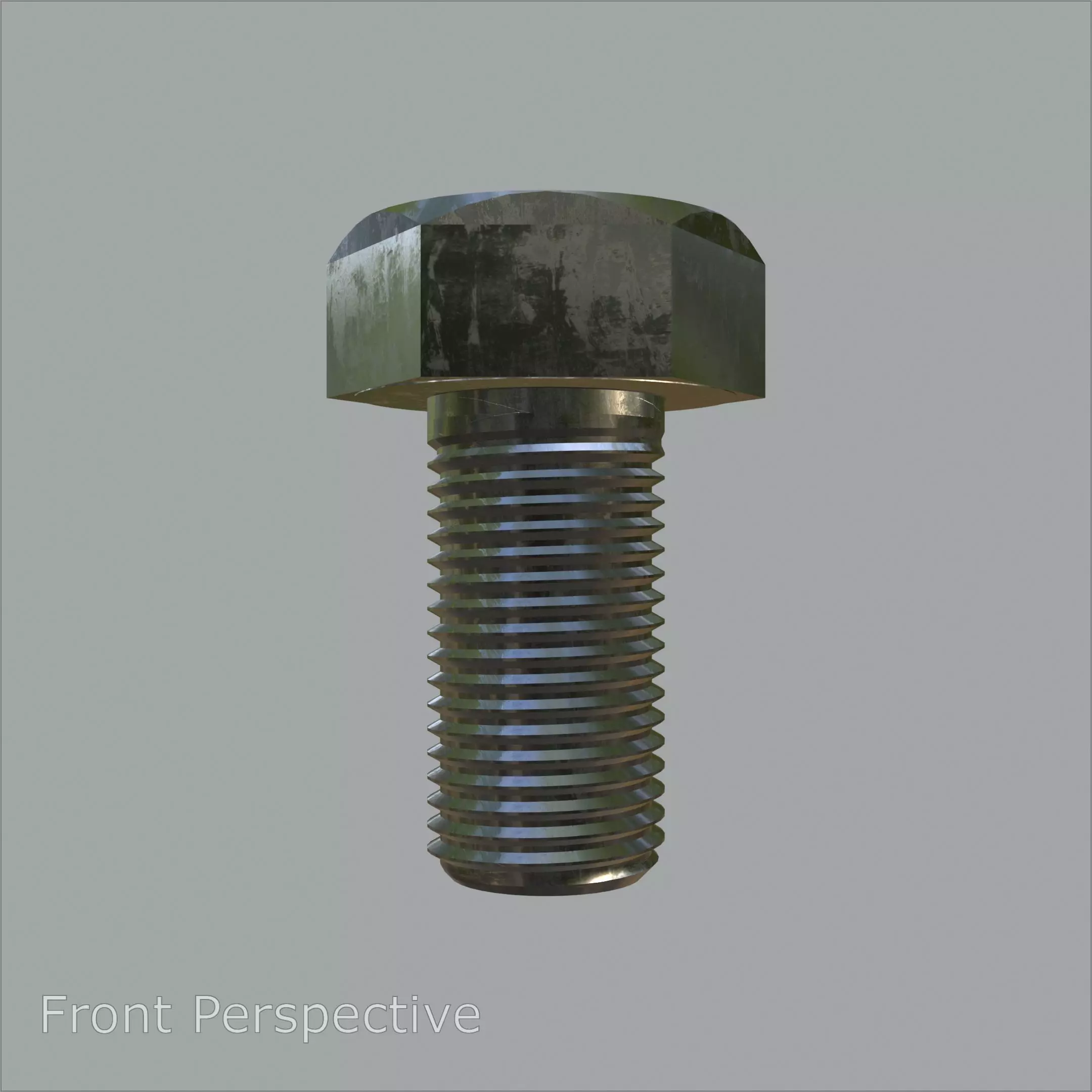 Steel stained Hex Bolt M5 High-Precision with 4K PBR Textures 3D model_0