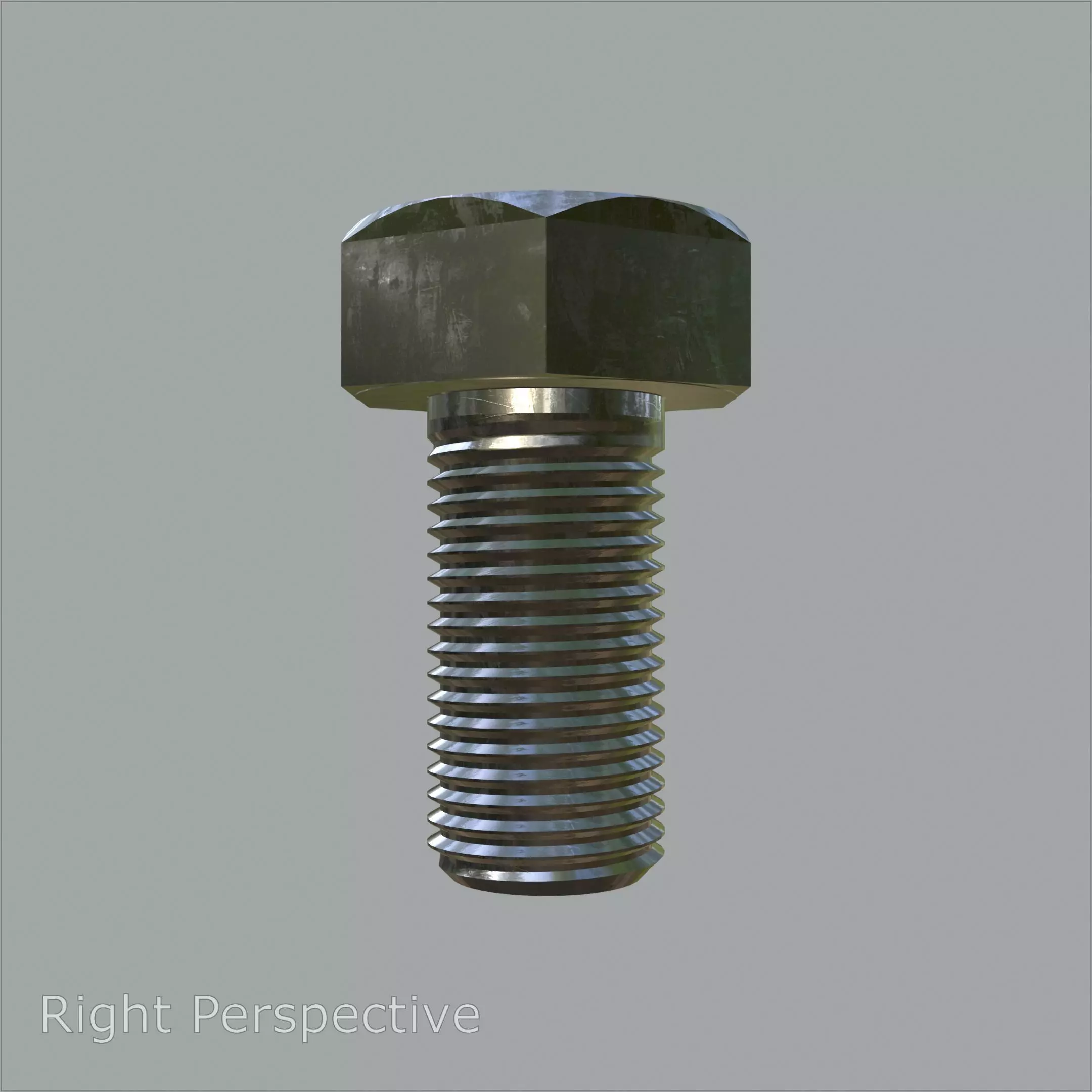 Steel stained Hex Bolt M5 High-Precision with 4K PBR Textures 3D model_3