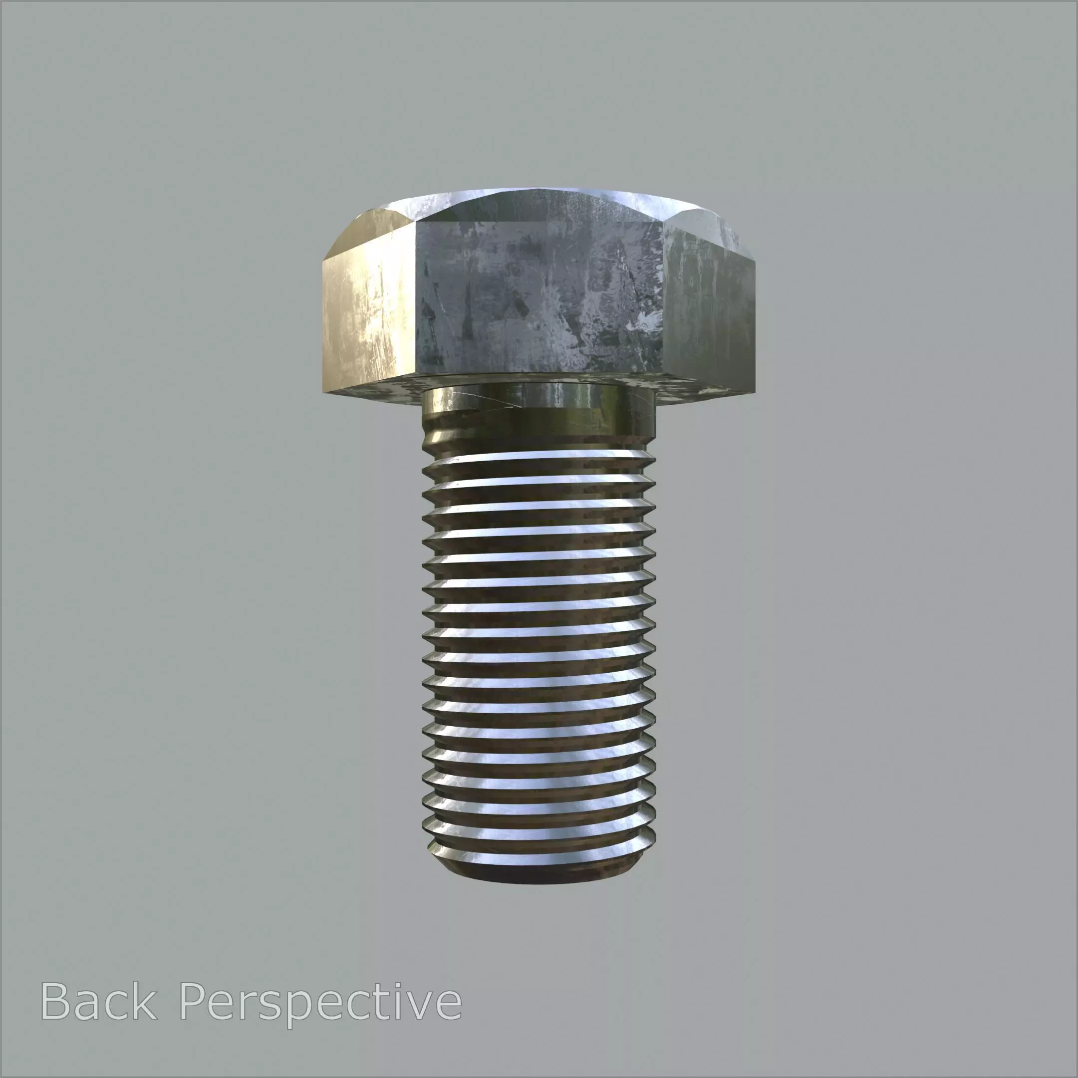 Steel stained Hex Bolt M5 High-Precision with 4K PBR Textures 3D model_1
