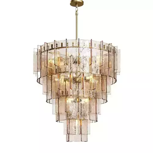 Lattice Smoke Glass Tiered Chandelier 47 3D model
