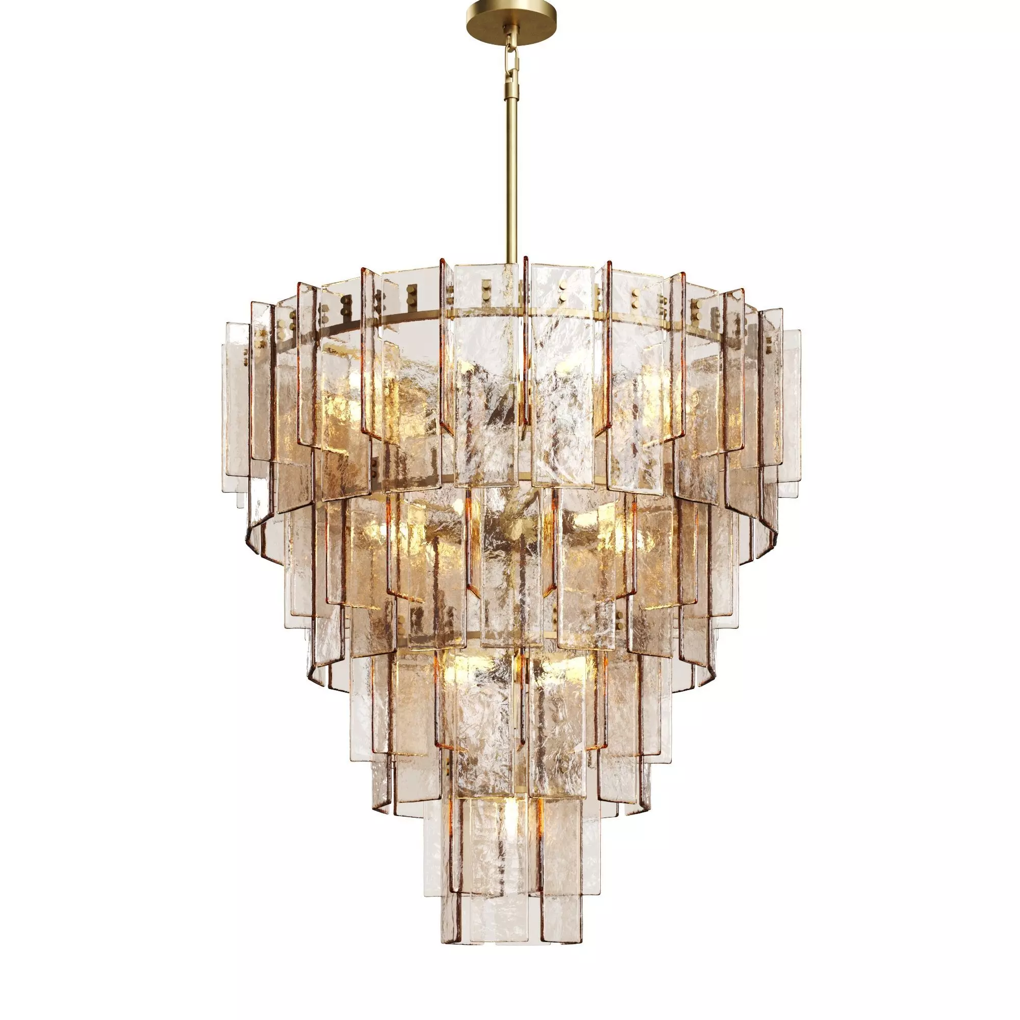 Lattice Smoke Glass Tiered Chandelier 47 3D model_0