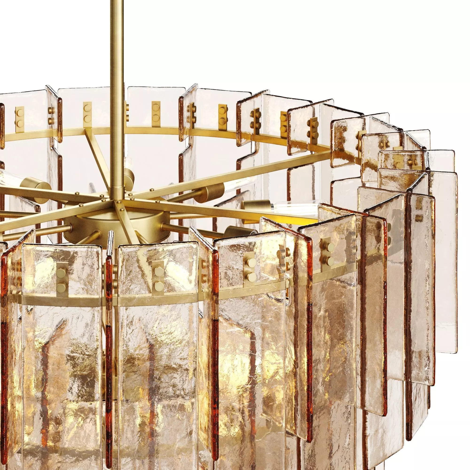 Lattice Smoke Glass Tiered Chandelier 47 3D model_2