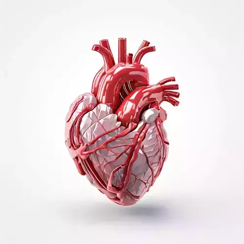 Realistic Stylized Human Heart 3D Model Low-poly 3D model