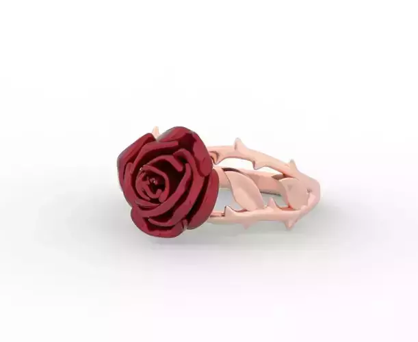 rose ring gul yaprak yuzuk