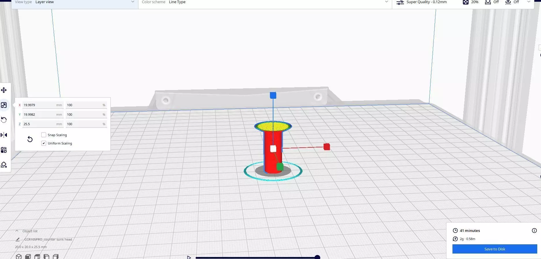 Counter Sunk head 3D print model_1