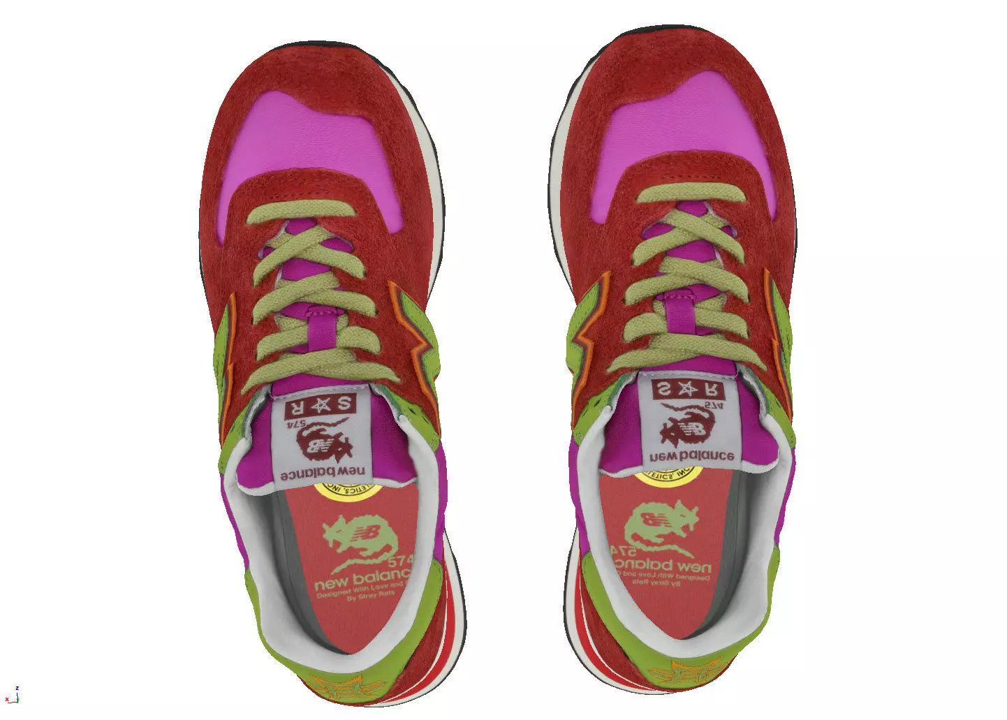 stray rats x New Balance 574 Low-poly 3D model_5