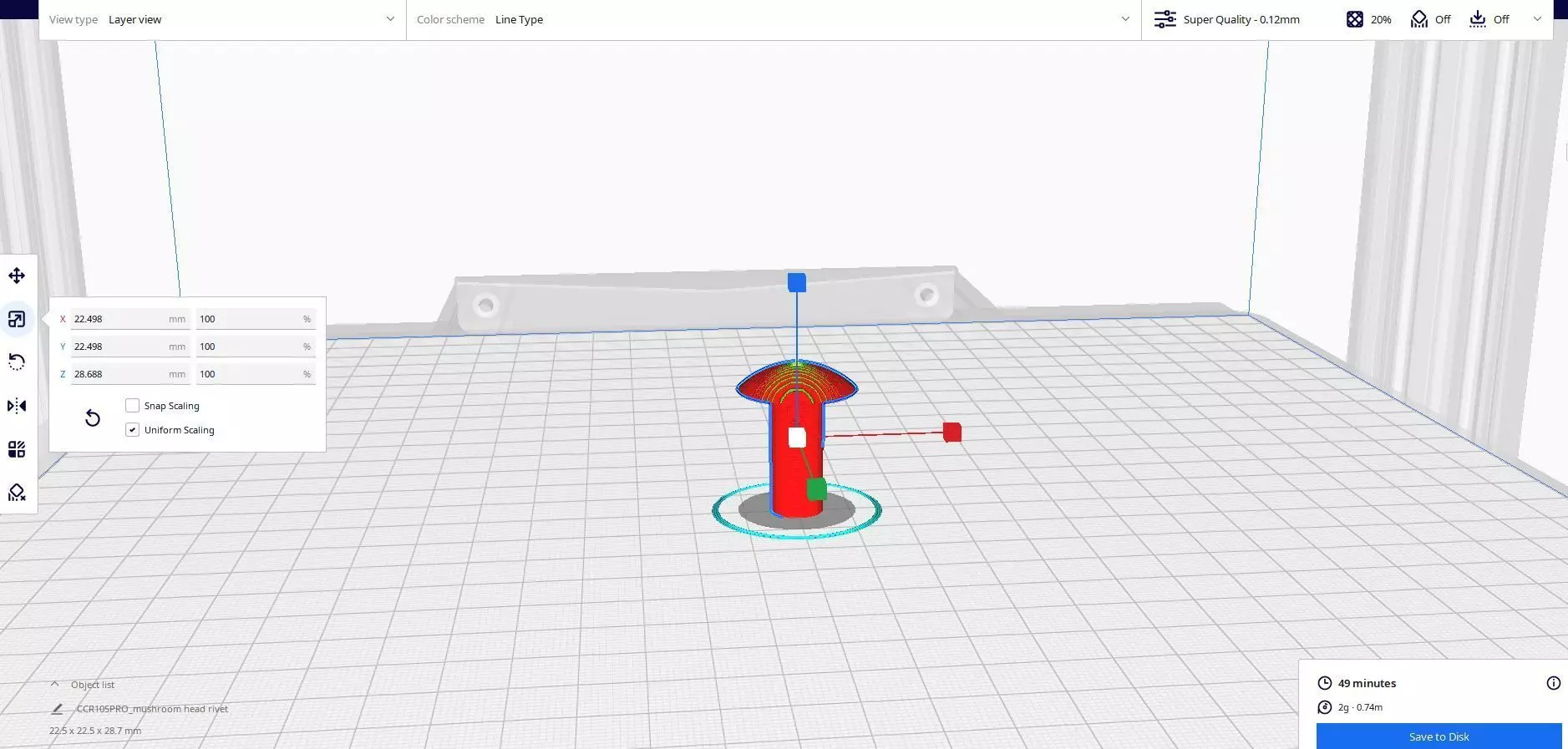 Mushroom Head Rivet 3D print model_1