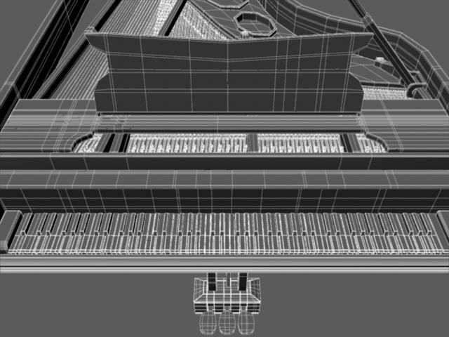 Grand Piano Low-poly 3D model_4