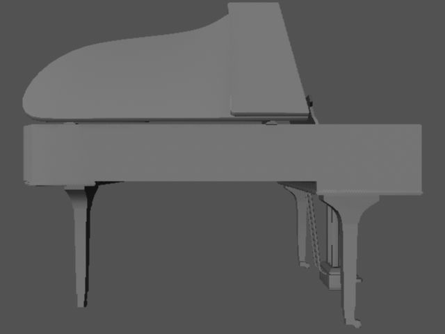 Grand Piano Low-poly 3D model_1