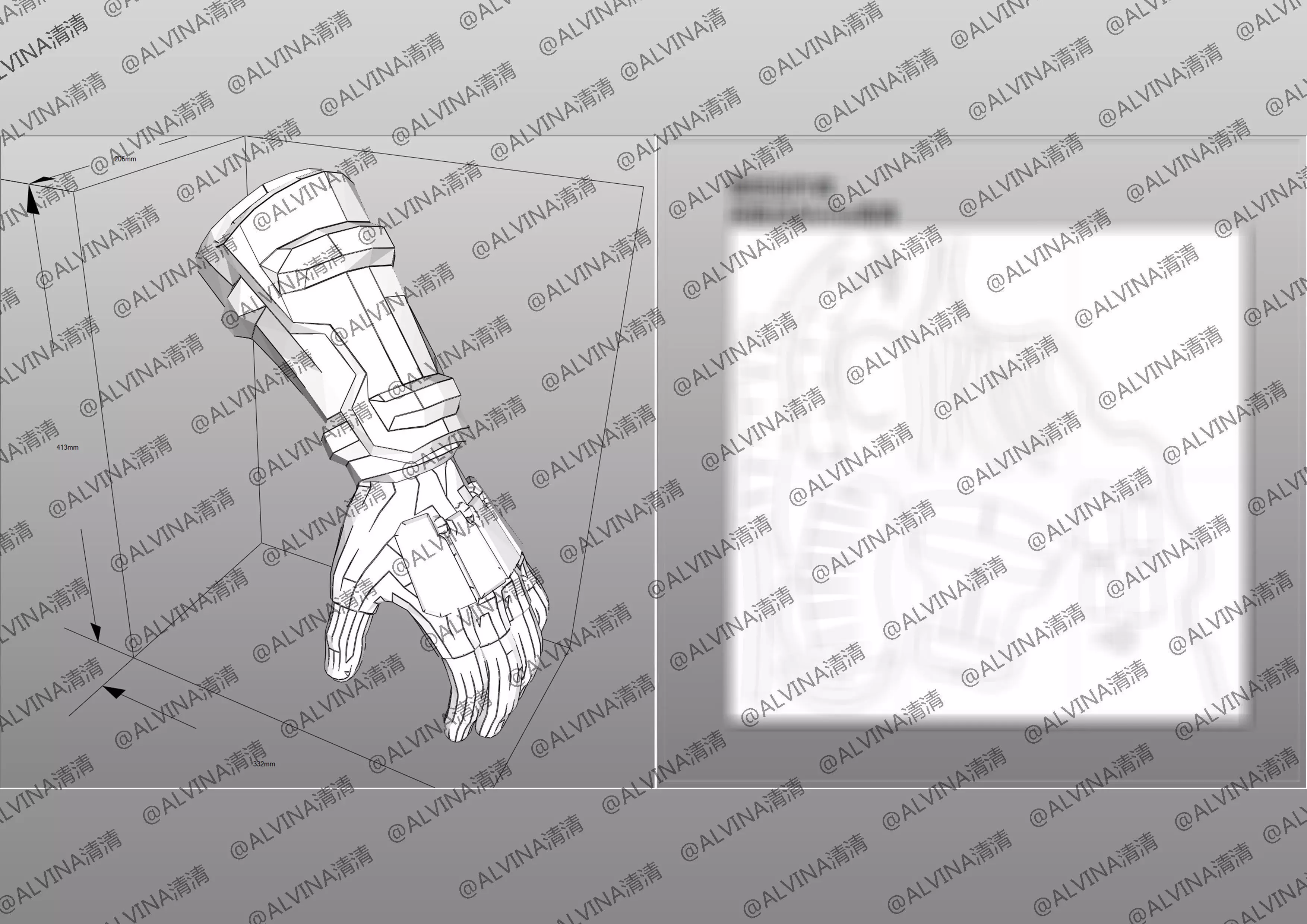 Overwatch Young Genji Armor - DIY Cosplay Pepakura Foam Template Low-poly 3D model_24