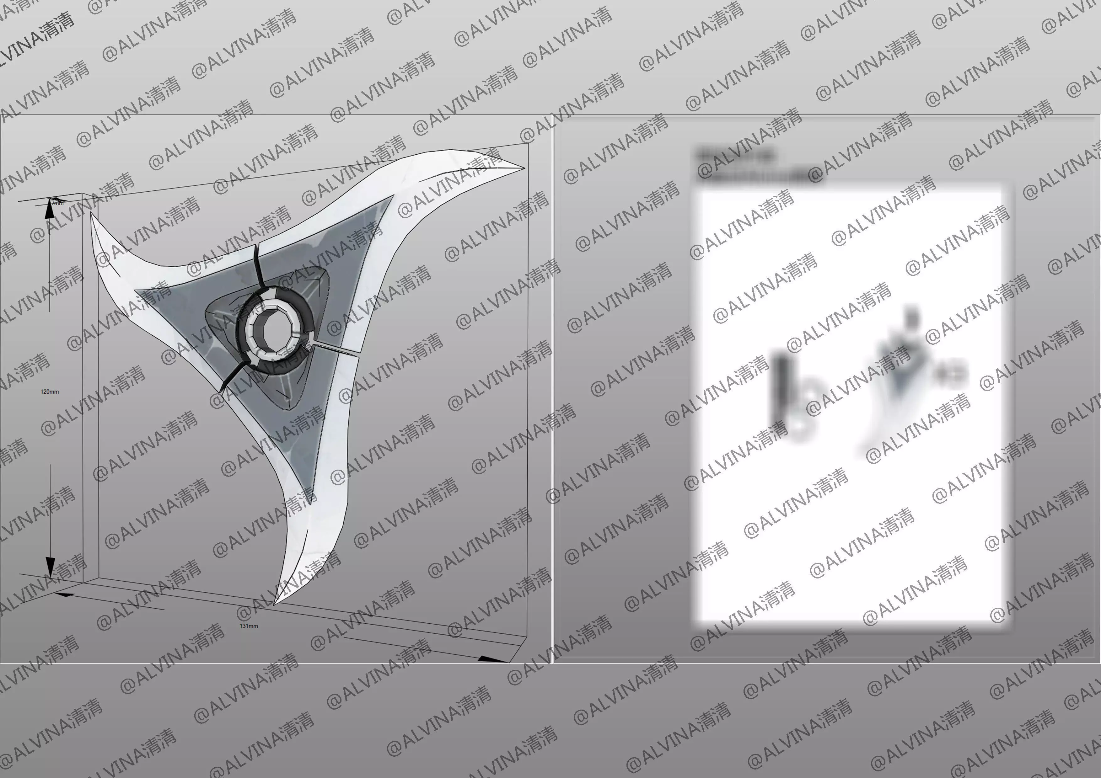 Overwatch Young Genji Armor - DIY Cosplay Pepakura Foam Template Low-poly 3D model_29