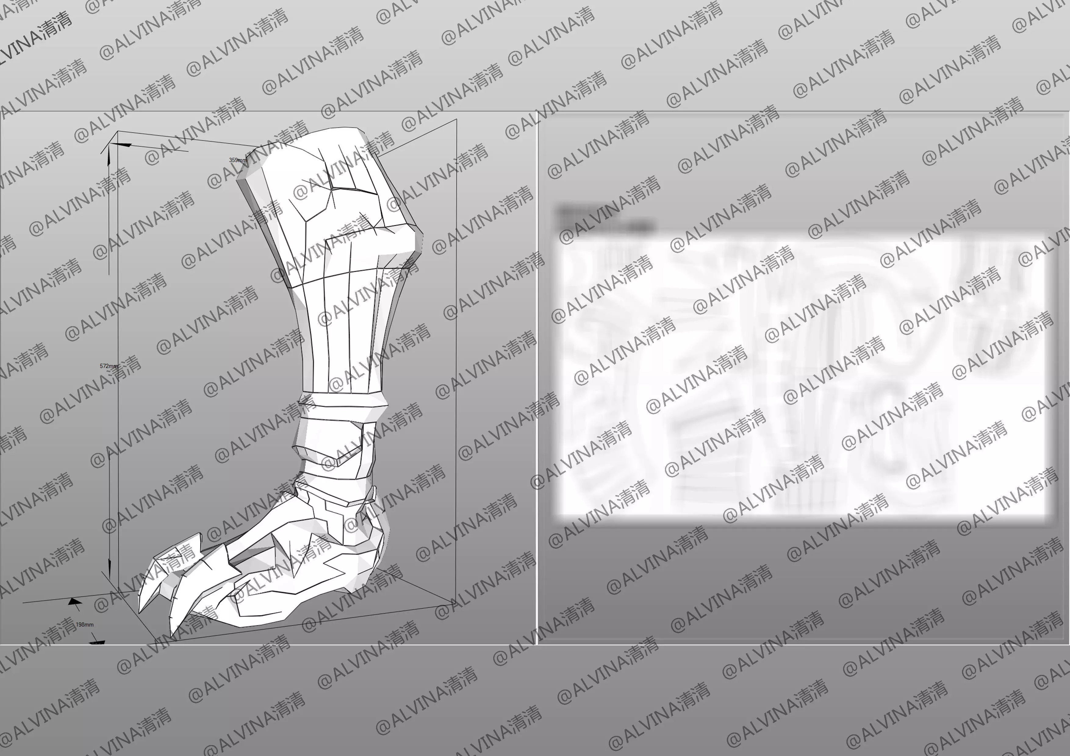 Overwatch Young Genji Armor - DIY Cosplay Pepakura Foam Template Low-poly 3D model_28