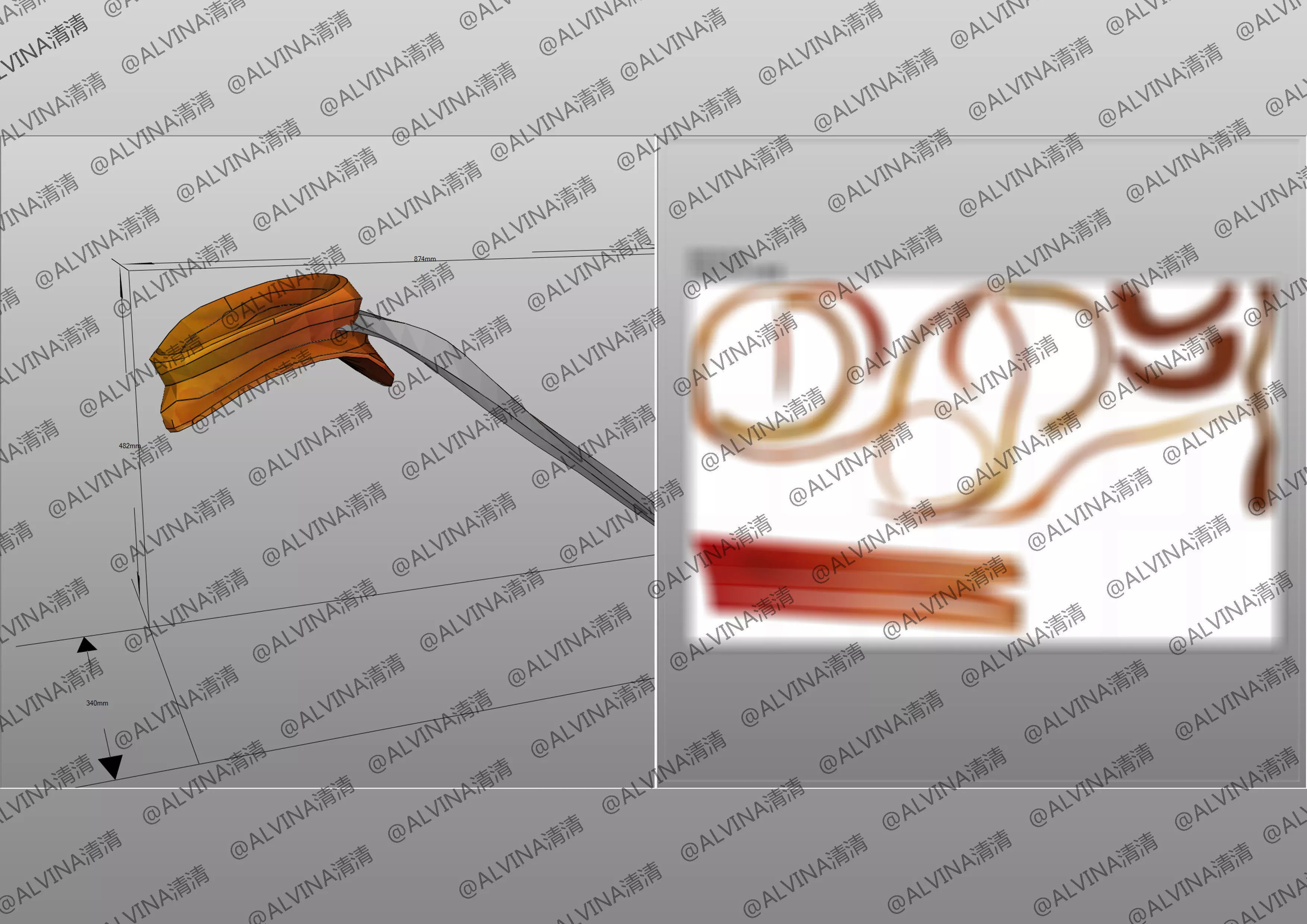 Overwatch Young Genji Armor - DIY Cosplay Pepakura Foam Template Low-poly 3D model_15