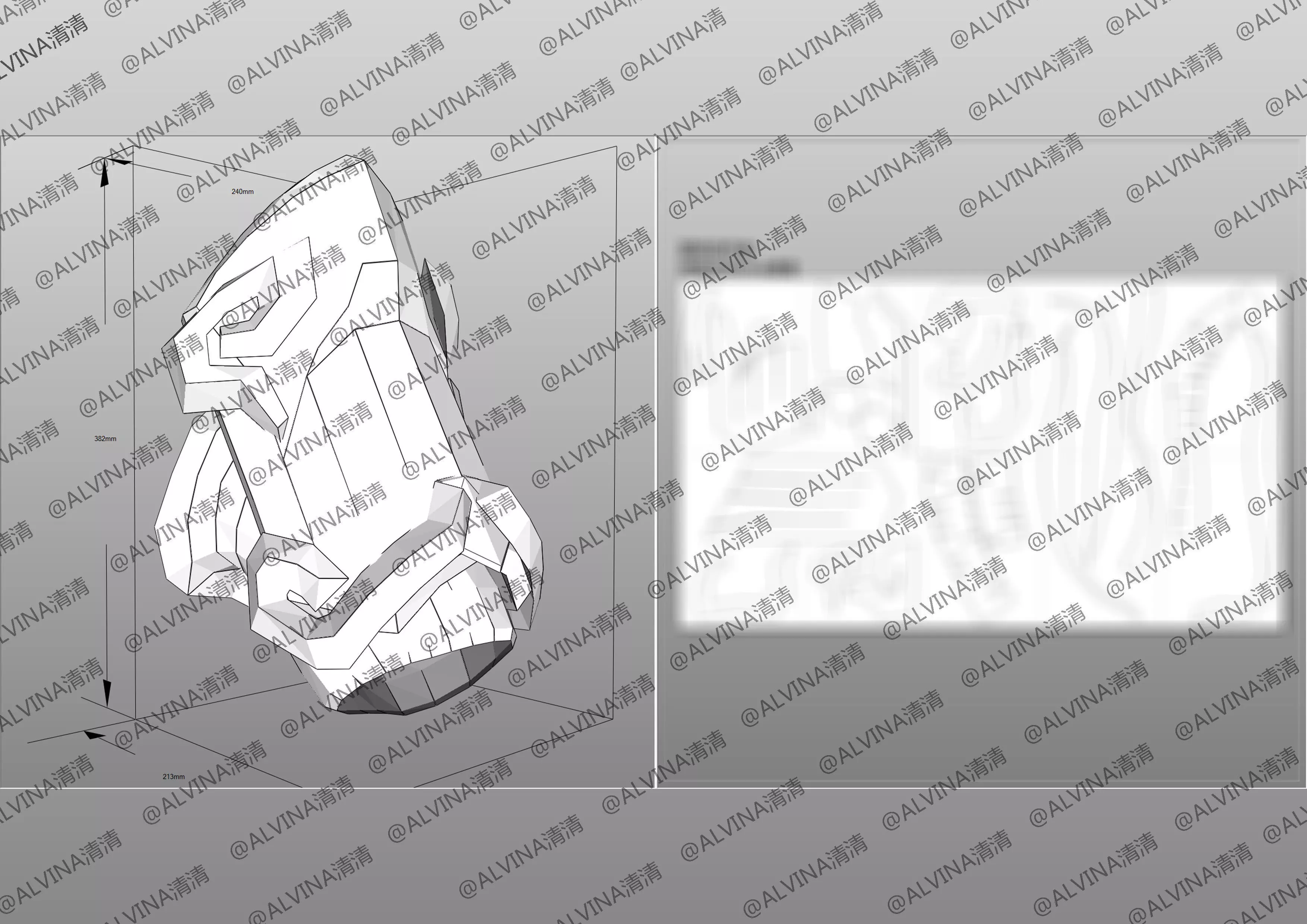 Overwatch Young Genji Armor - DIY Cosplay Pepakura Foam Template Low-poly 3D model_22