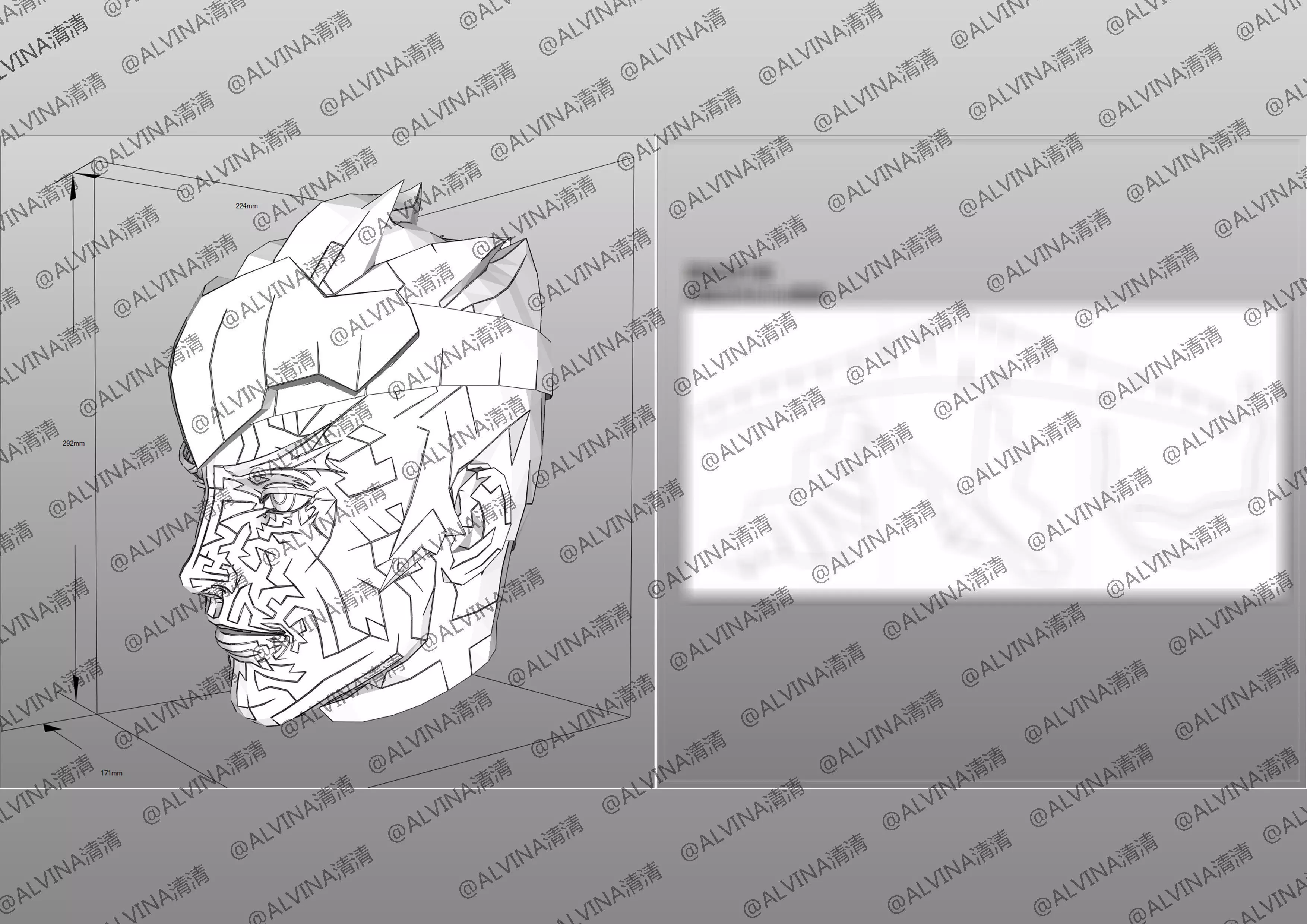 Overwatch Young Genji Armor - DIY Cosplay Pepakura Foam Template Low-poly 3D model_14