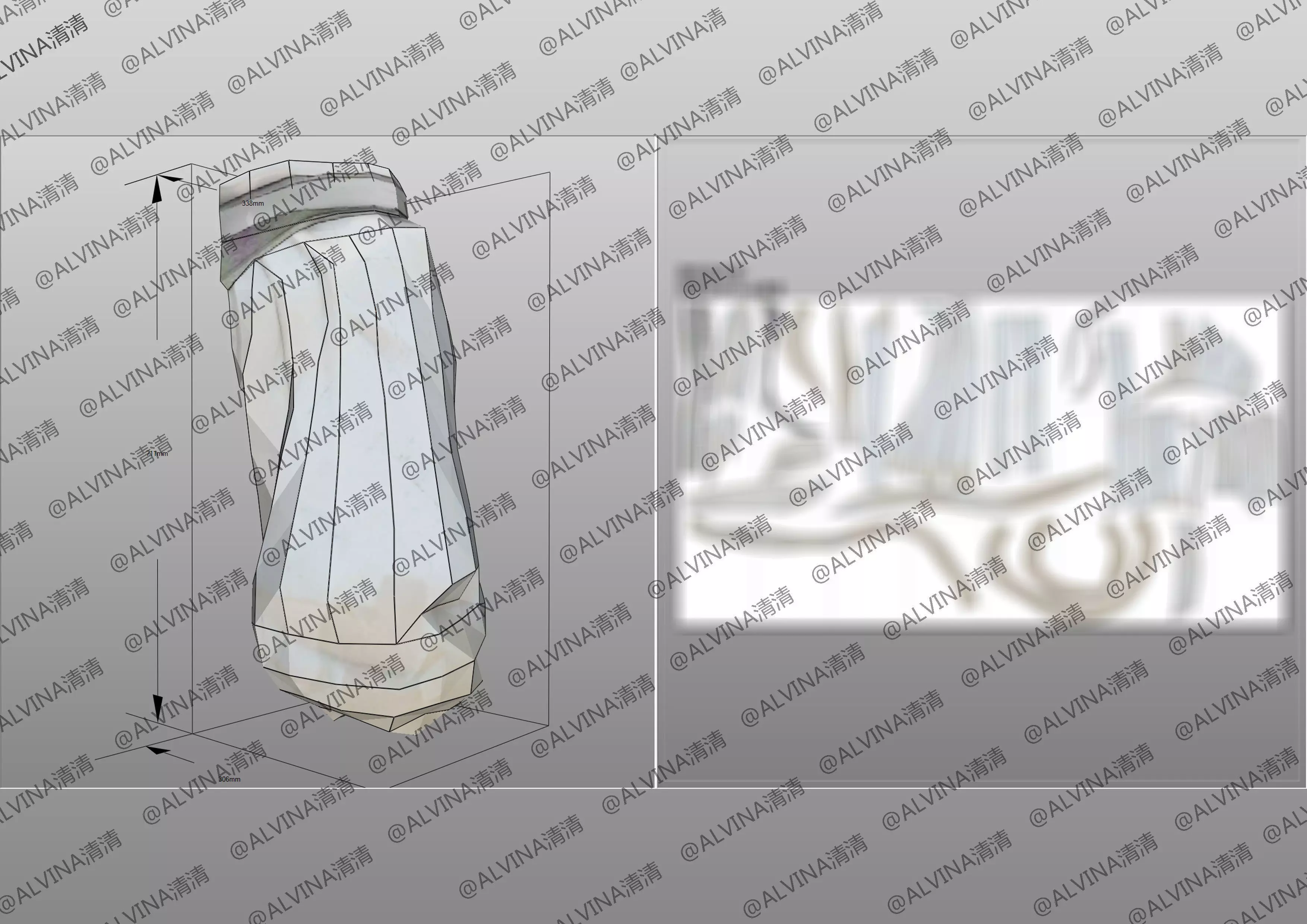 Overwatch Young Genji Armor - DIY Cosplay Pepakura Foam Template Low-poly 3D model_25