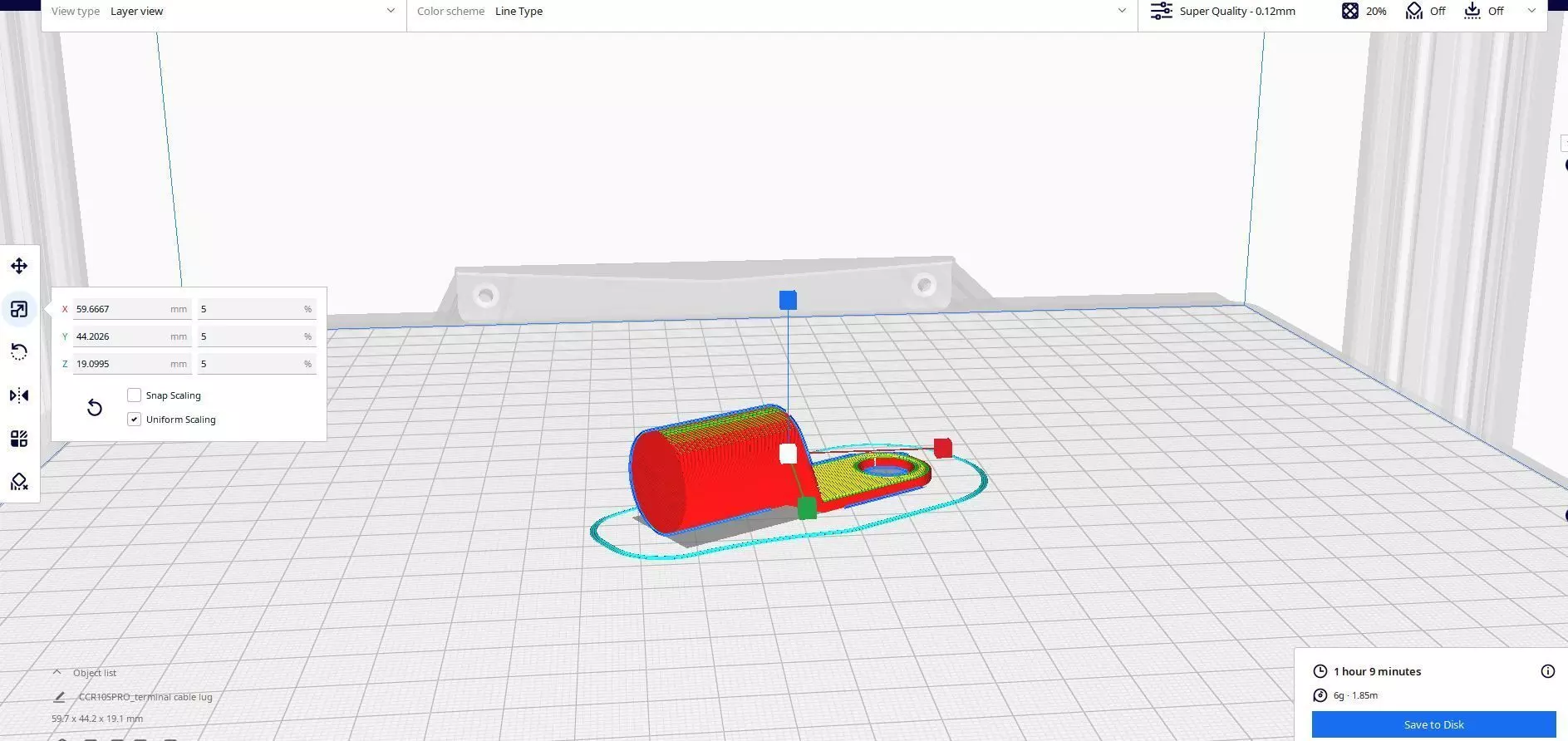 Terminal Cable Lug 3D print model_1