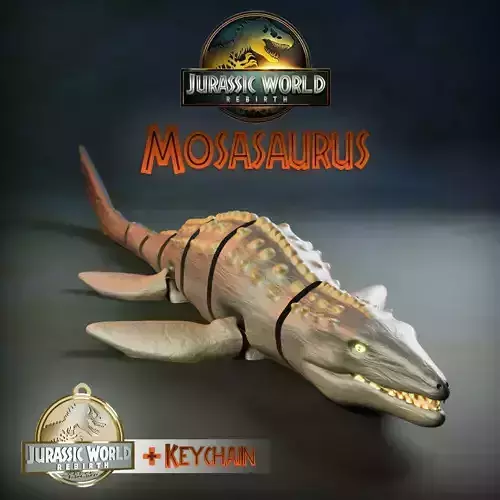 Mosasaur Flexi keychain Jurassic World 3D print model