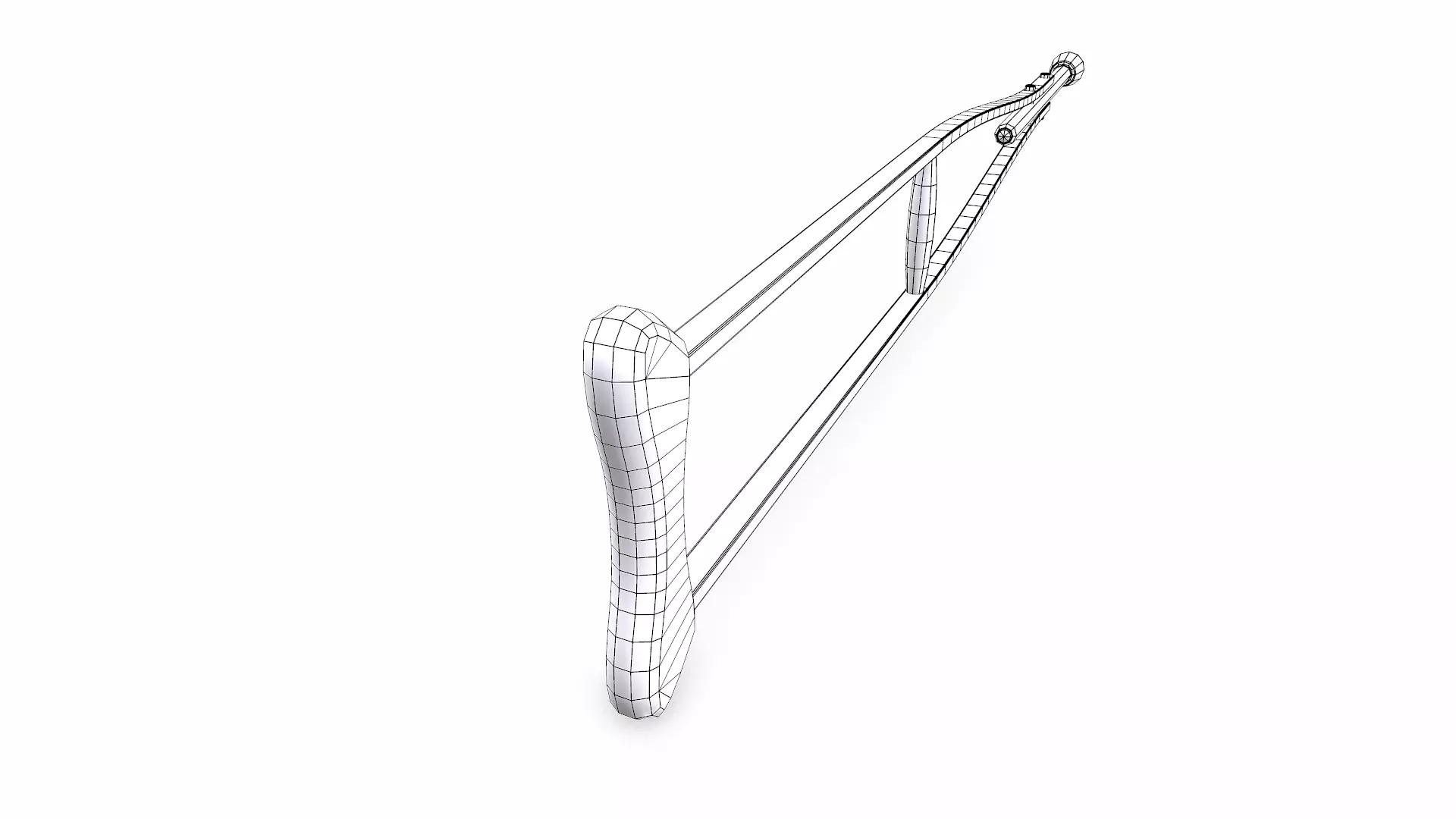 Old Wooden Crutch Low-poly PBR Low-poly 3D model_20