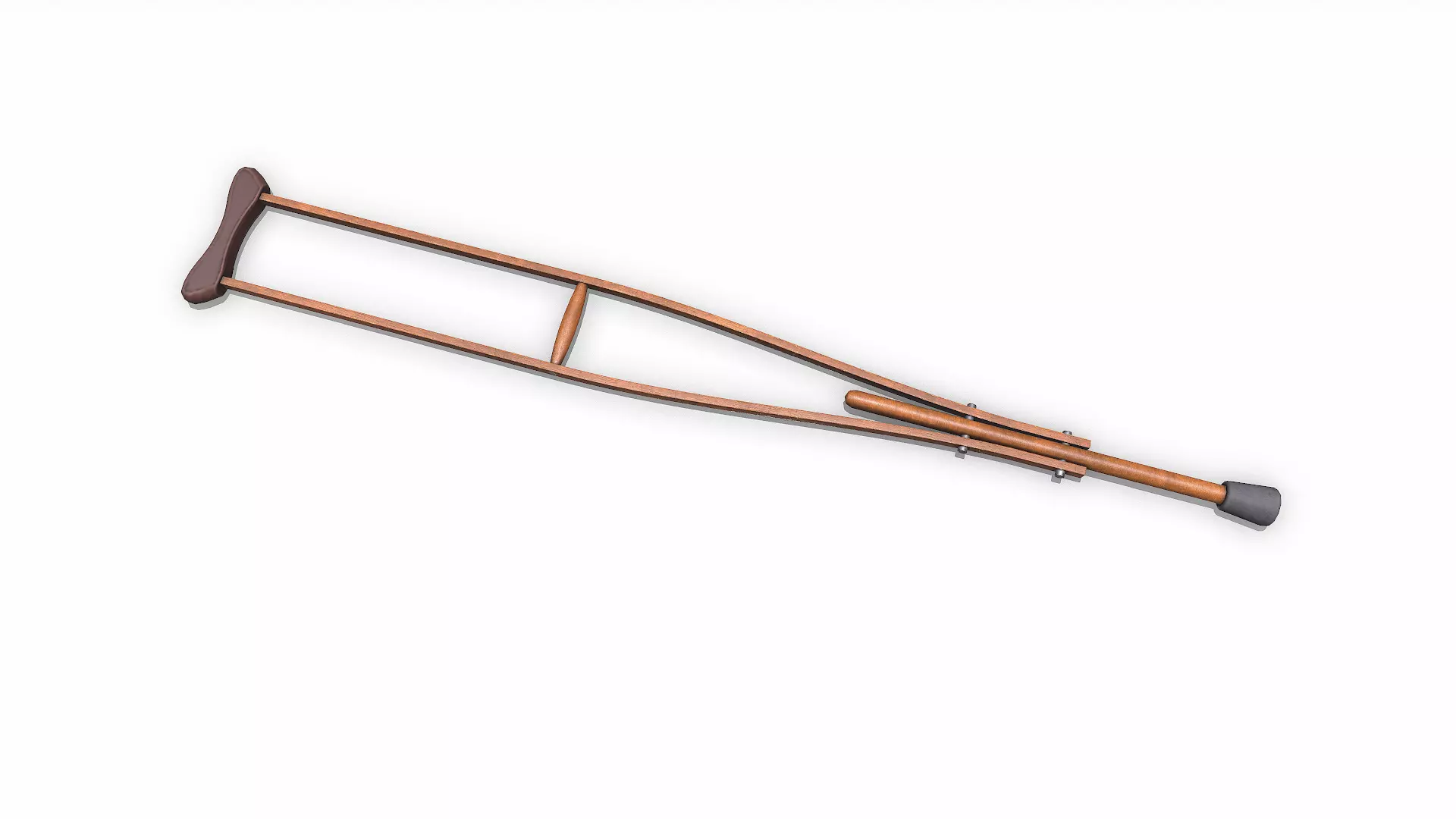 Old Wooden Crutch Low-poly PBR Low-poly 3D model_3