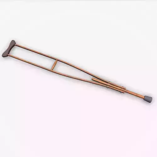 Old Wooden Crutch Low-poly PBR Low-poly 3D model