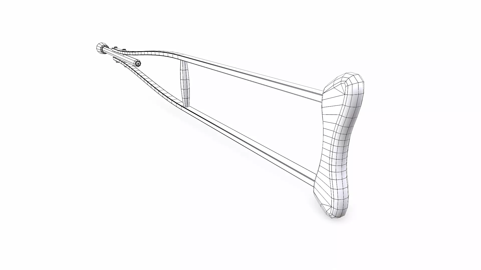 Old Wooden Crutch Low-poly PBR Low-poly 3D model_19