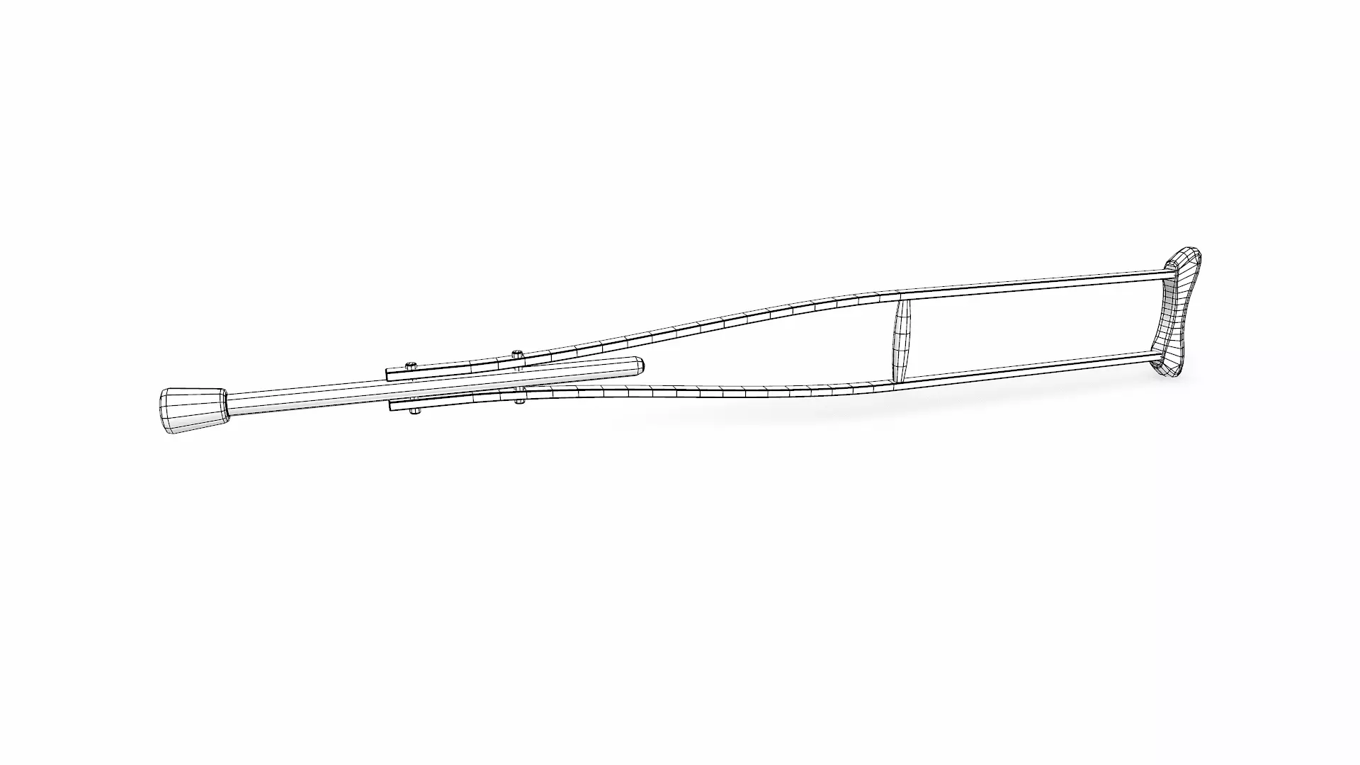 Old Wooden Crutch Low-poly PBR Low-poly 3D model_17