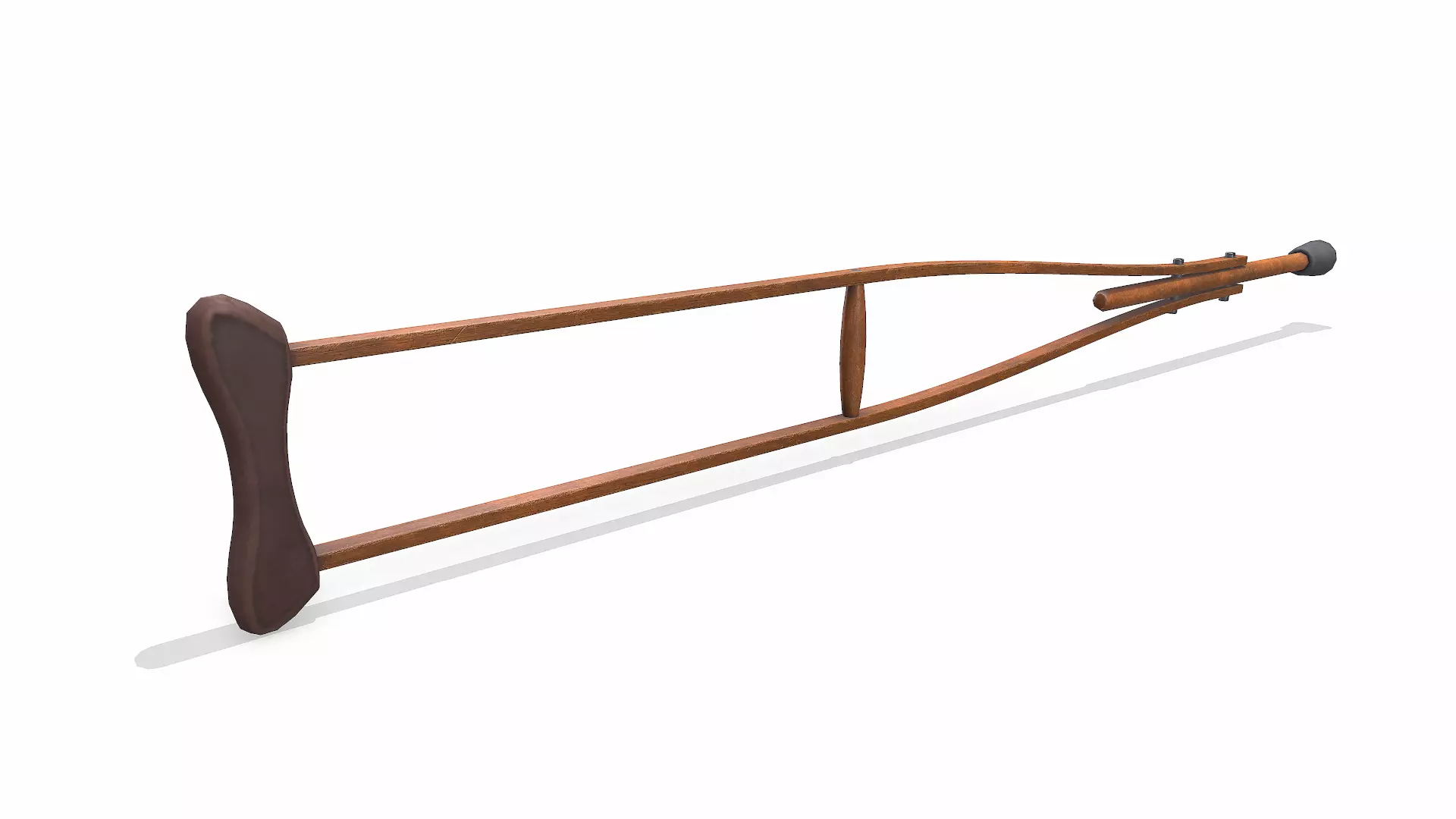 Old Wooden Crutch Low-poly PBR Low-poly 3D model_10