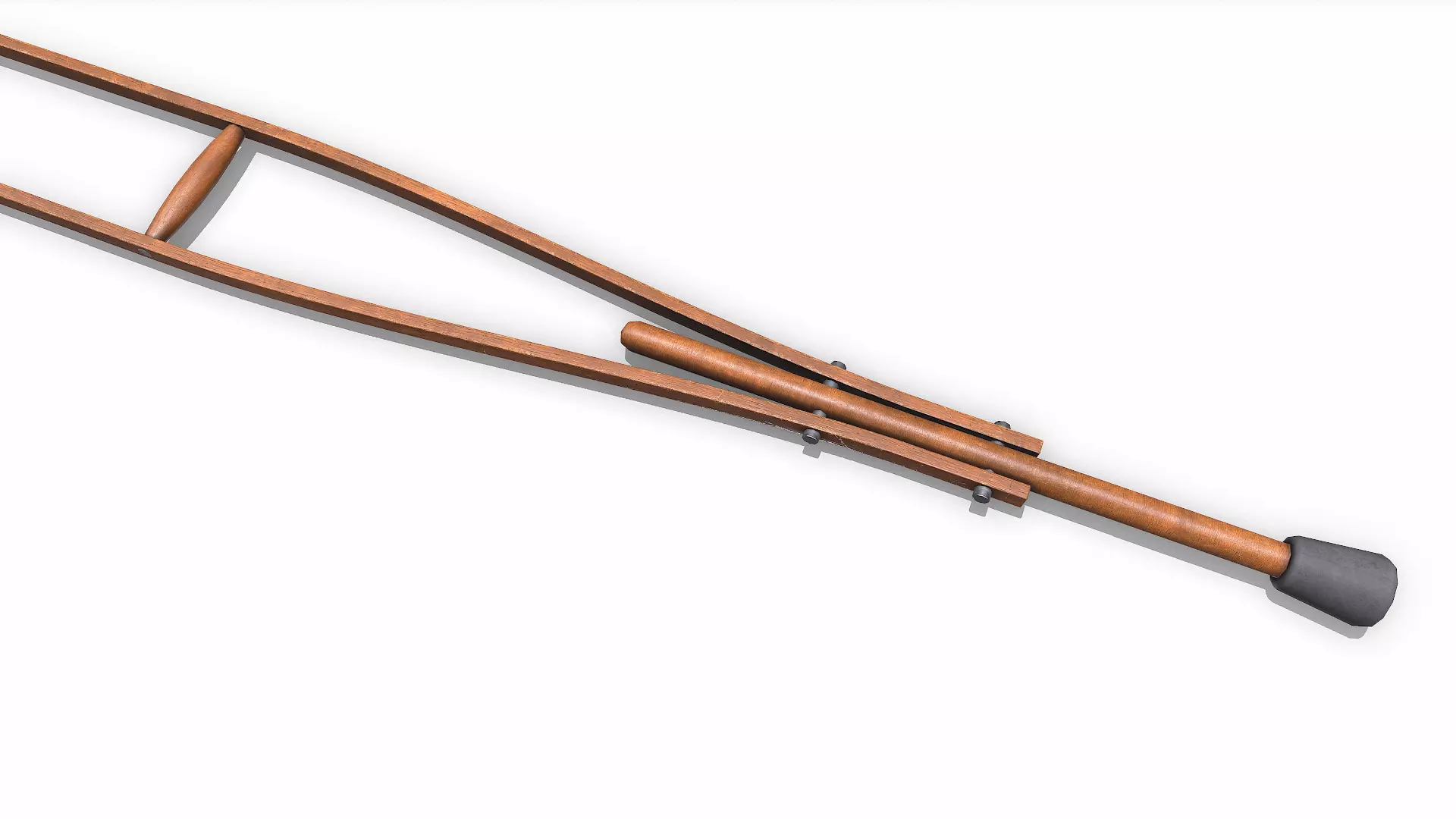 Old Wooden Crutch Low-poly PBR Low-poly 3D model_4