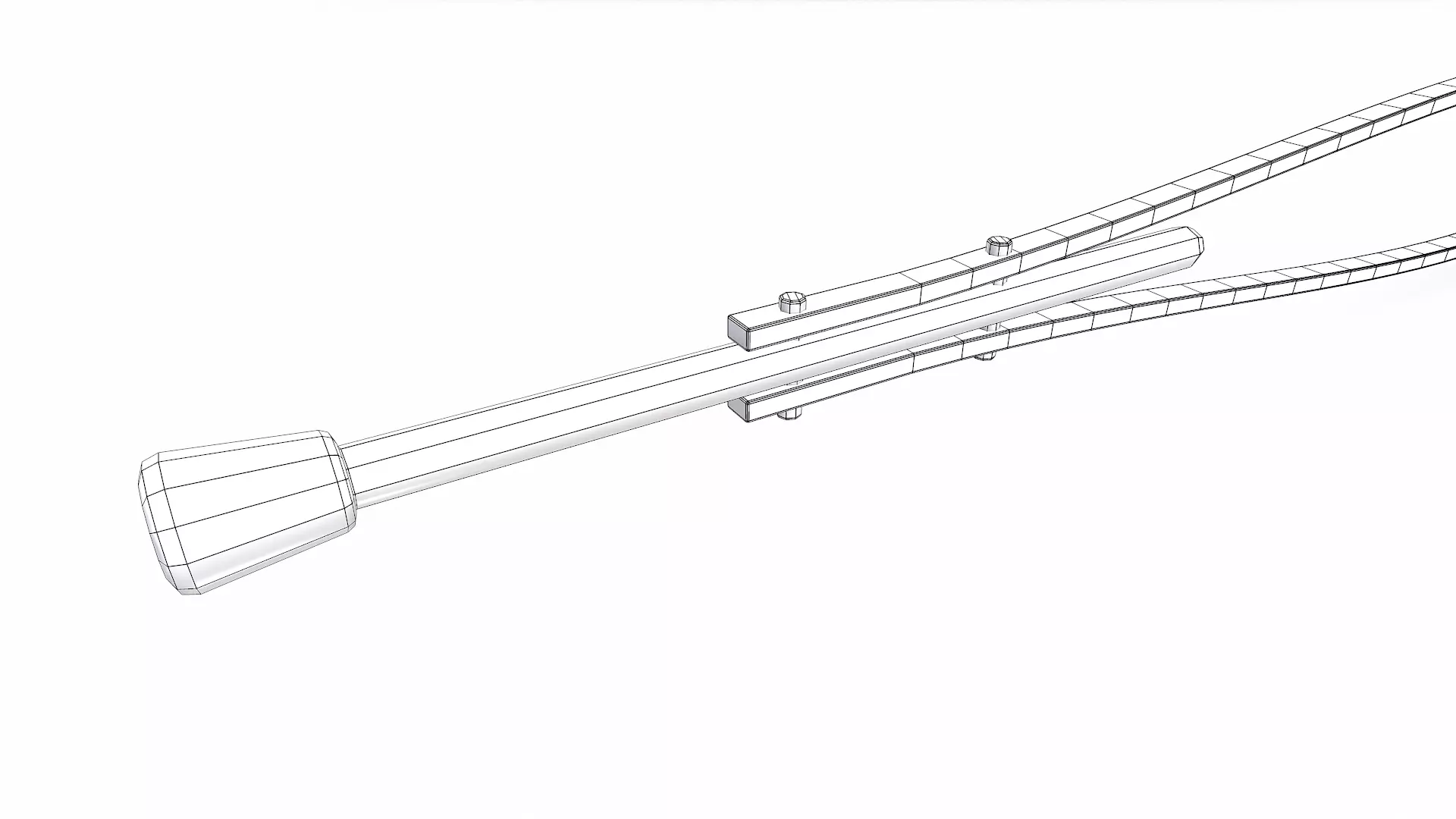 Old Wooden Crutch Low-poly PBR Low-poly 3D model_18