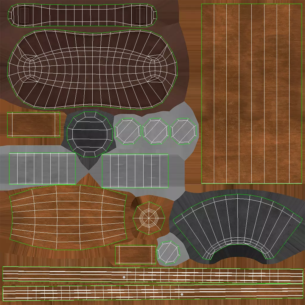 Old Wooden Crutch Low-poly PBR Low-poly 3D model_21